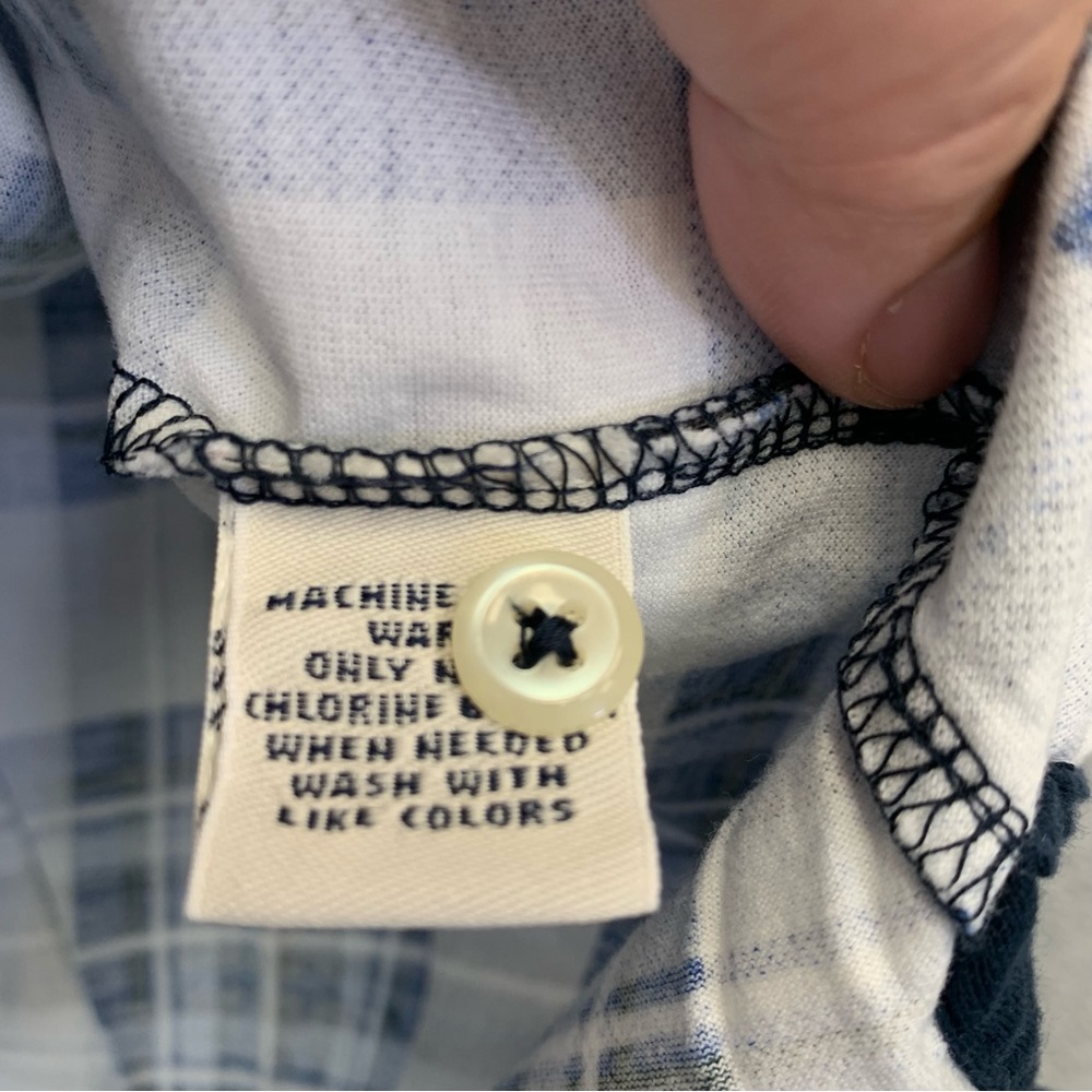 DANIEL CREMIEUX Men's Plaid Short Sleeve Blue & White Polo Shirt NWT Medium #959 - Picture 8 of 10